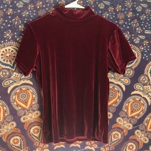 Kathy Ireland Tops Red Velvet Kathy Ireland Turtle Neck Blouse